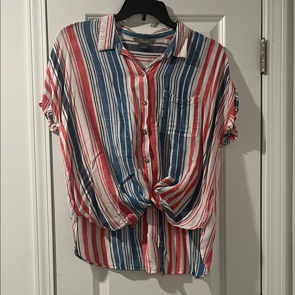 Natural Reflections Multicolor Striped Button-Down Shirt